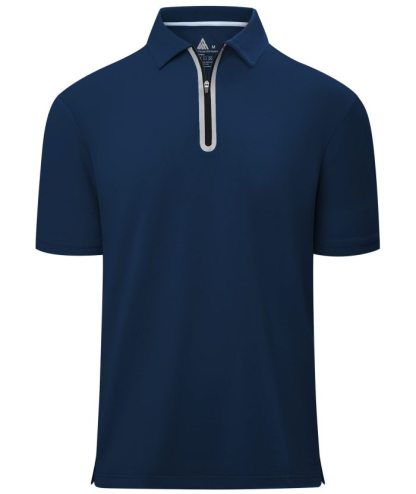 ZITY Men's Zip Up Golf Polo Short Sleeve Moisture Wicking Shirt S-3XL-ZPK007845|Zitysports
