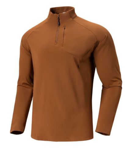 ZITY Men's Quarter Zip Long Sleeve Polo Shirt-88120