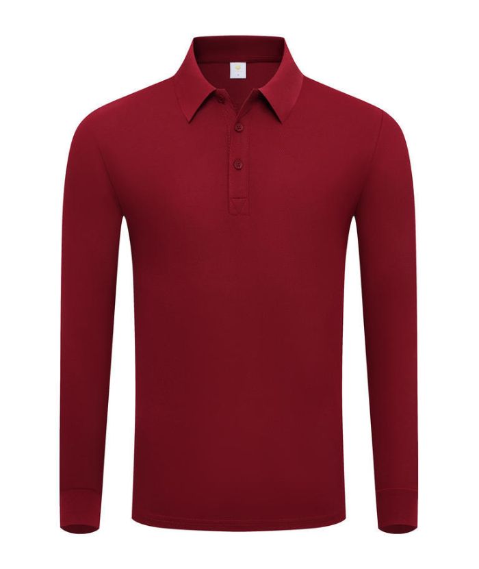 ZITY Unisex Long Sleeve Slim Fit Lapel Polo Shirt-DUMLP05922