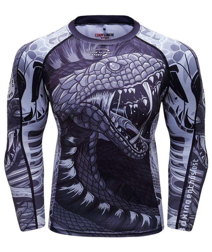 ZITY Men's 3D Digital Print Long Sleeve Compression T-Shirt-DUMLE05981