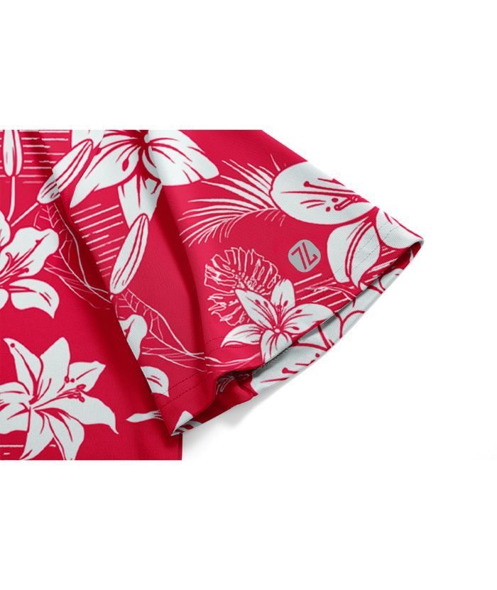 ZITY Men's Hawaiian Flower Print Polo Shirts-CUMPO05190