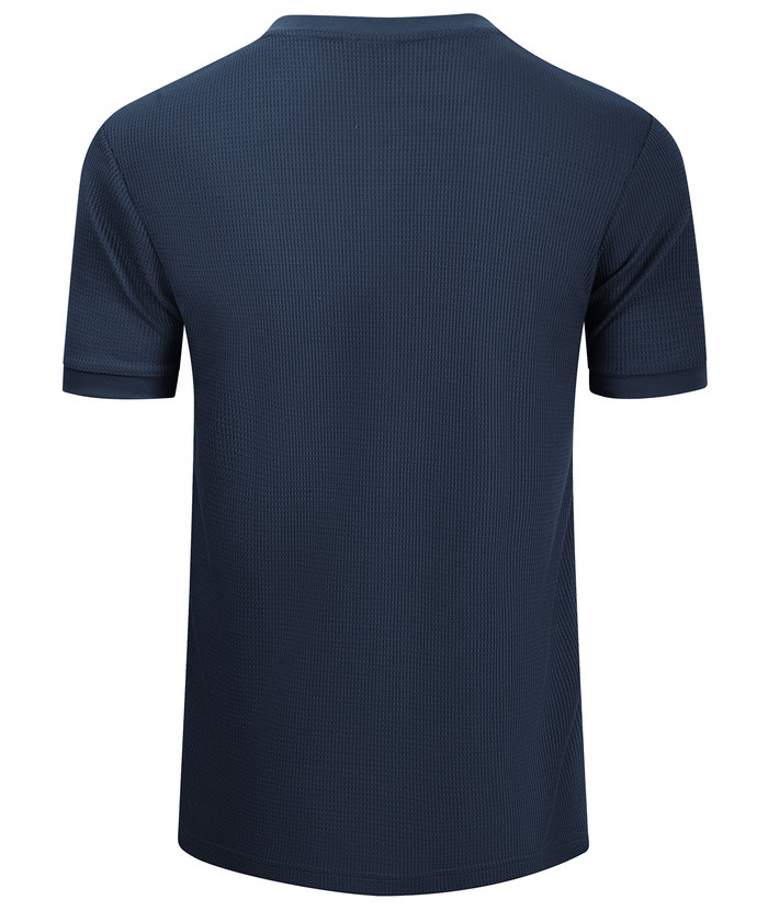 ZITY Men's Slim Fit Button Up Summer T-Shirt-CUMSS01031