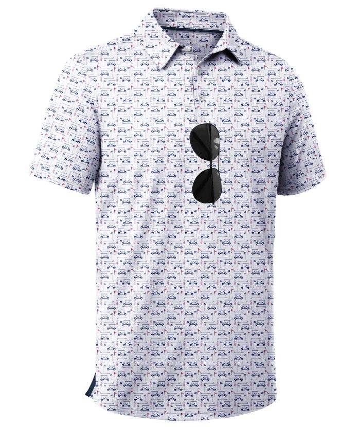 ZITY Men's Button Up Dri Fit Printed Polo Shirt-CUMPO05527