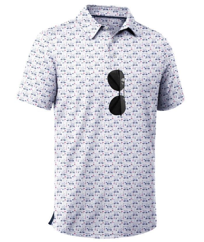 ZITY Men's Button Up Dri Fit Printed Polo Shirt-CUMPO05527