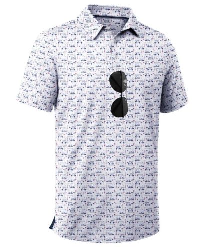 ZITY Men's Button Up Dri Fit Printed Polo Shirt-CUMPO05527