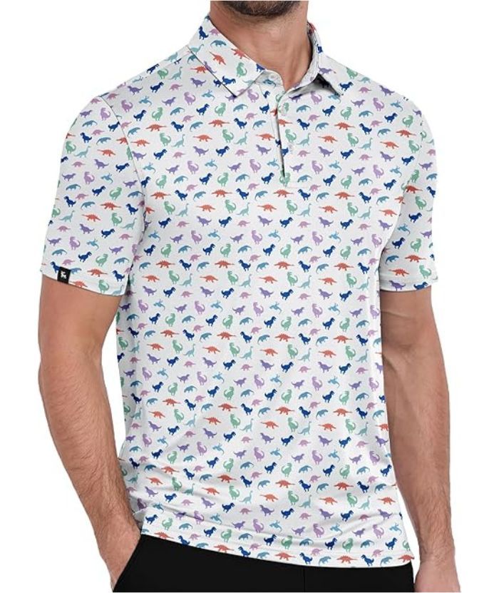 ZITY Men's Button Up Casual Print Polo Shirt-CUMPO06176