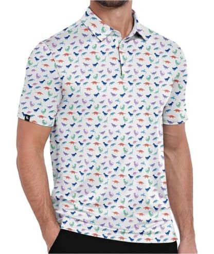 ZITY Men's Button Up Casual Print Polo Shirt-CUMPO06176