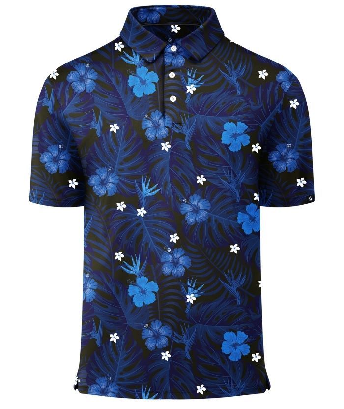 ZITY Men's Button Up Slim Fit Printed Polo Shirt-CUMPO05195