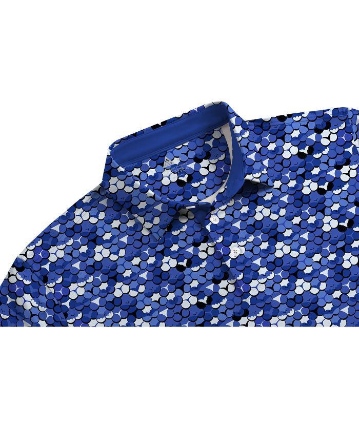 ZITY Men's Button Up Slim Fit Printed Polo Shirt-CUMPO05189