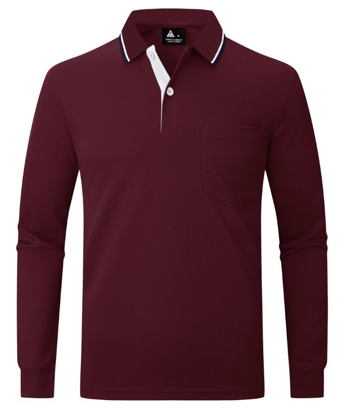 ZITY Men's Dri Fit Long Sleeve Golf Polo Shirt-CEMLP06139