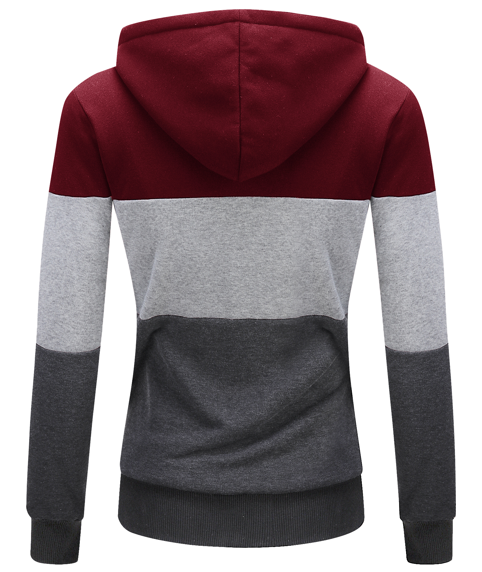 ZITY Women's Color Block Full Zipper Fleece Hoodie-CFWWT00007