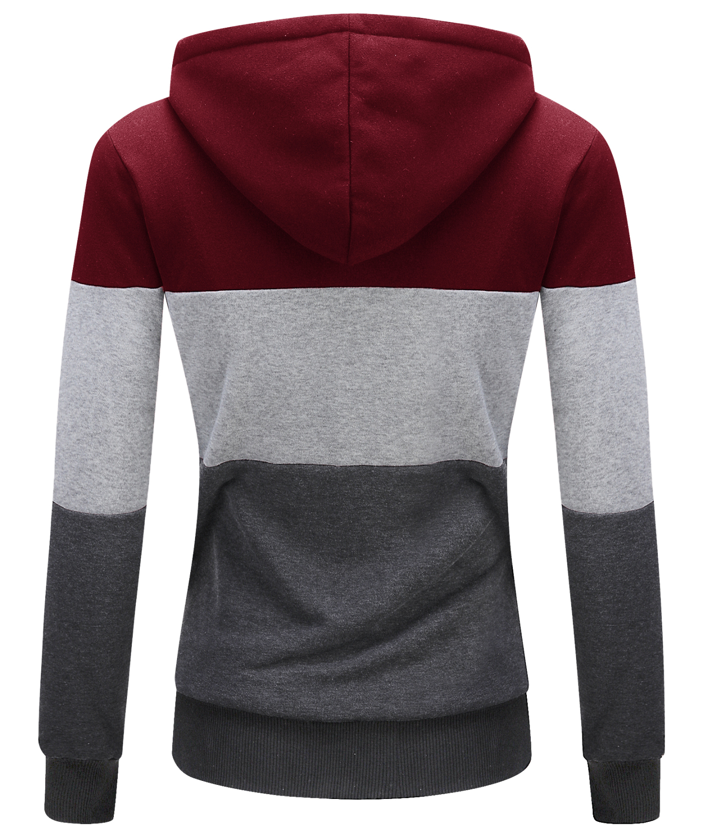 ZITY Women's Color Block Full Zipper Fleece Hoodie-CFWWT00007