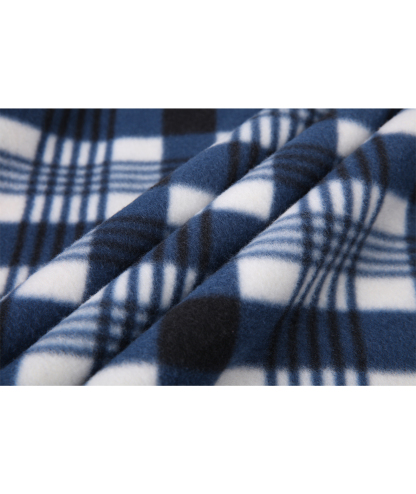 ZITY Men's Long Sleeve Full Zipper Fleece Plaid Hoodie-CFMGF00001