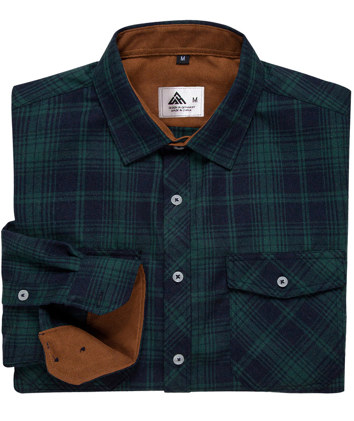 ZITY Men's Plaid Button Up Shirt with Flap Pocket Spring Fall Top-ZPK006565 | Zitysports