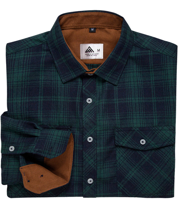 ZITY Men's Plaid Button Up Shirt with Flap Pocket Spring Fall Top-ZPK006565 | Zitysports