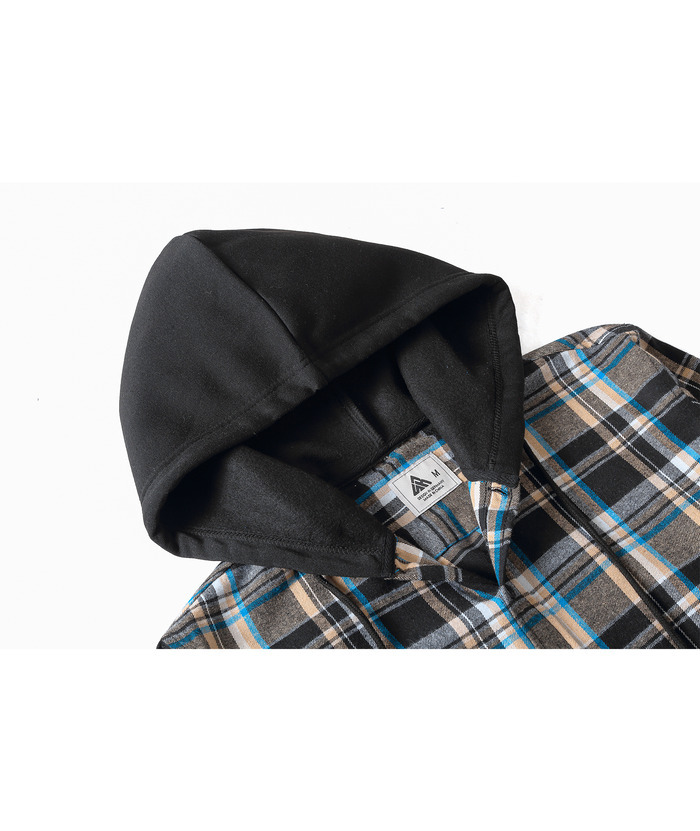 ZITY Men's Button Down Long Sleeve Plaid Pattern With Pocket Casual Hoodie-ZPK006235 | Zitysports