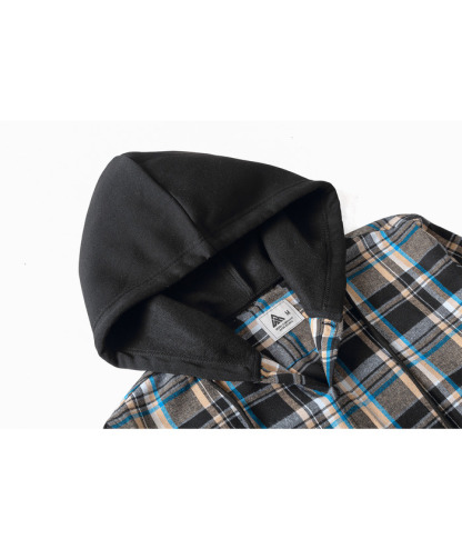 ZITY Men's Button Down Long Sleeve Plaid Pattern With Pocket Casual Hoodie-ZPK006235 | Zitysports