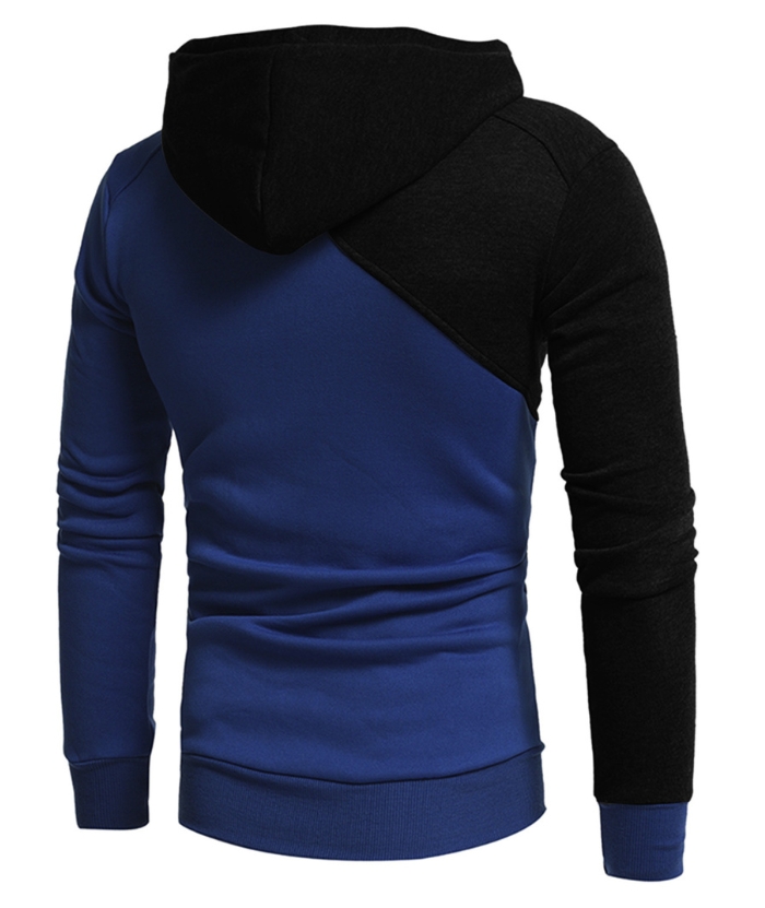 ZITY Men's Long Sleeve Patchwork Color Block Athletic Hoodie-DUMFH04916|Zitysports