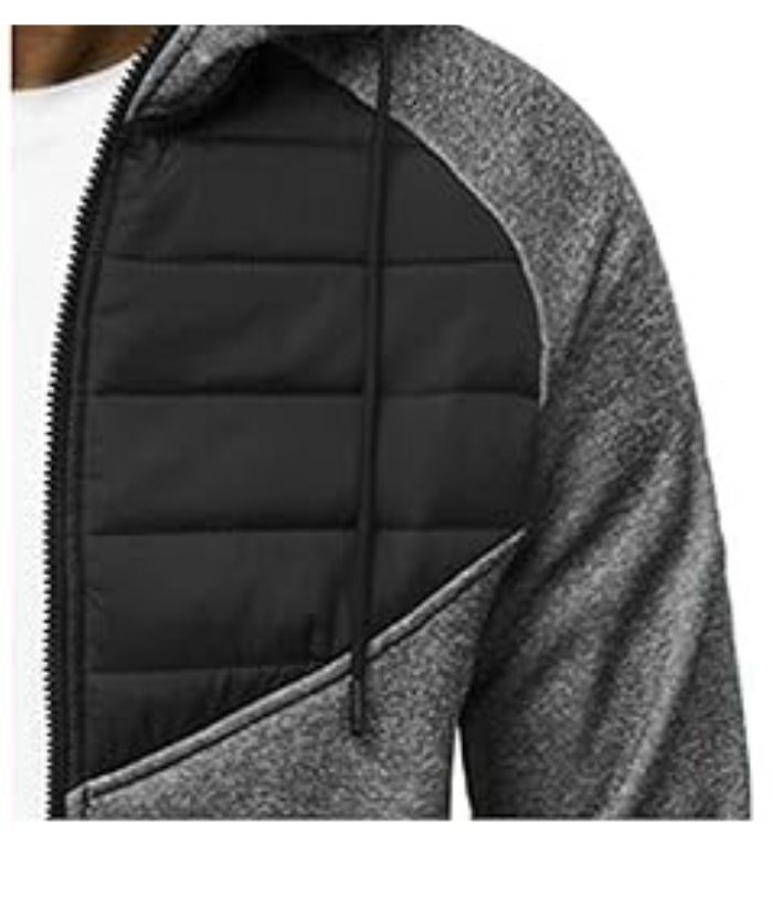 ZITY Men's Slim Fit Full Zip Contrast Color Casual Hoodie-DUMFH05005|Zitysports