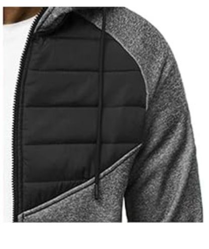 ZITY Men's Slim Fit Full Zip Contrast Color Casual Hoodie-DUMFH05005|Zitysports