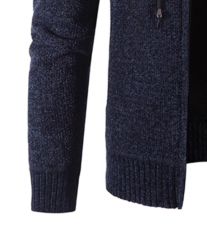 ZITY Men's Knitted Full Zip Slim Fit Warm with Pockets Hoodie-DUMFH05013|Zitysports