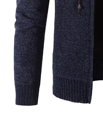 ZITY Men's Knitted Full Zip Slim Fit Warm with Pockets Hoodie-DUMFH05013|Zitysports