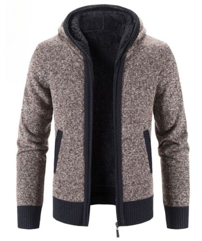 ZITY Men's Knitted Long Sleeve Full Zip Up Plus Size Casual Hoodie-DUMSW05059|Zitysports