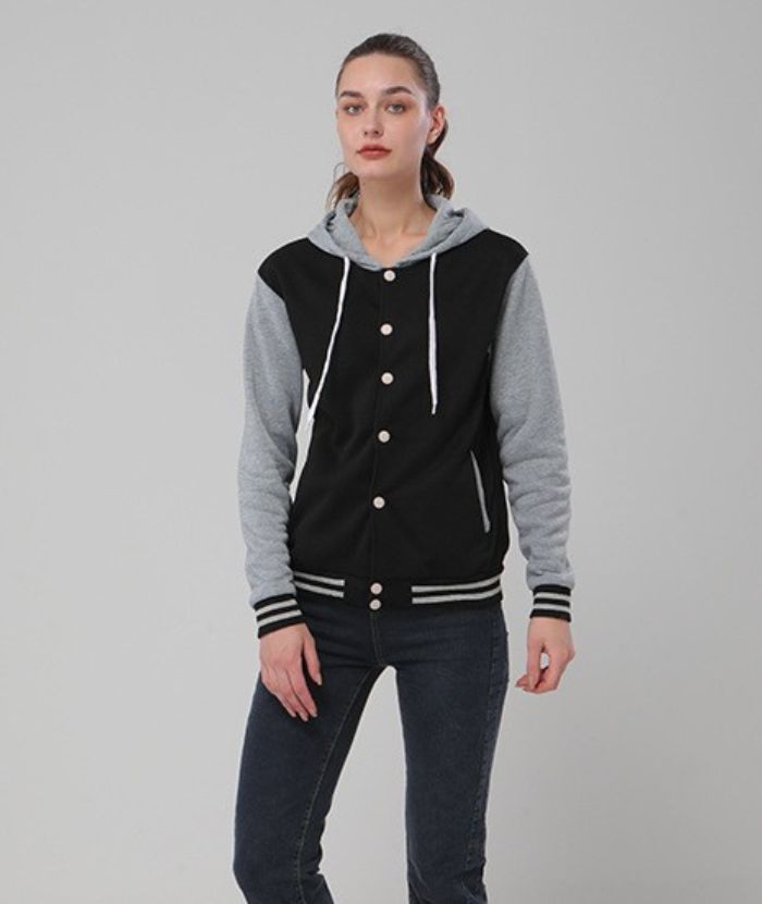 ZITY Women's Plus Size Long Sleeve Button Up Casual Hoodie-DUWHD05075|Zitysports