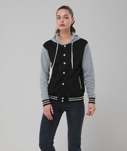 ZITY Women's Plus Size Long Sleeve Button Up Casual Hoodie-DUWHD05075|Zitysports