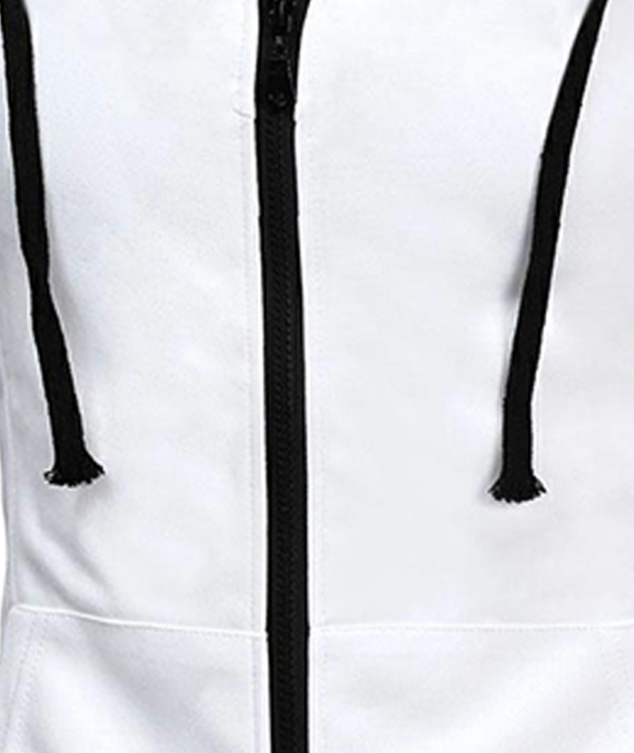 ZITY Men's Zip Up Solid Color Drawstring Sleeveless Hoodie-DUMMG05205|Zitysports