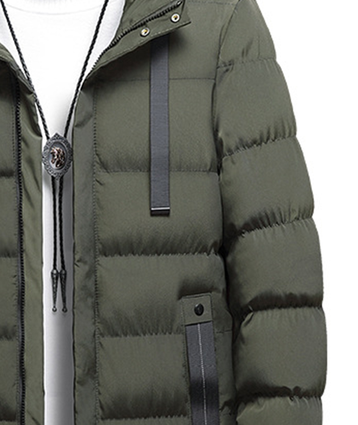 ZITY Men's Full Zipper Hooded Puffer Jacket-DUMCO05579