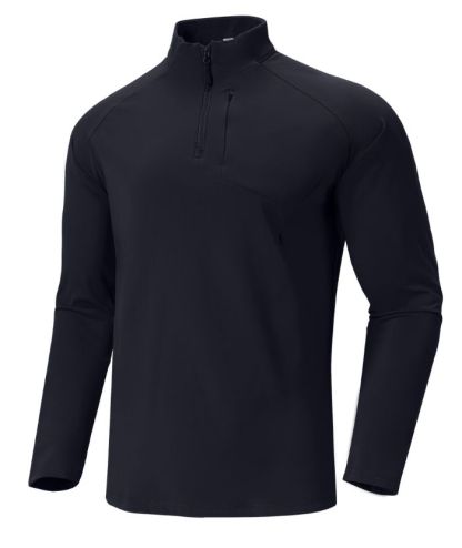 ZITY Men's Quarter Zip Long Sleeve Polo Shirt-88120