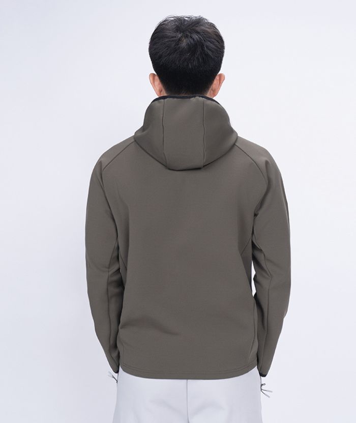 ZITY Men's Quarter Zip Solid Color Hoodie-7390