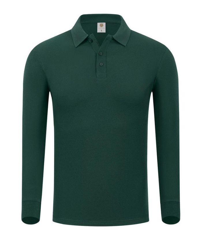 ZITY Unisex Long Sleeve Slim Fit Lapel Polo Shirt-DUMLP05922