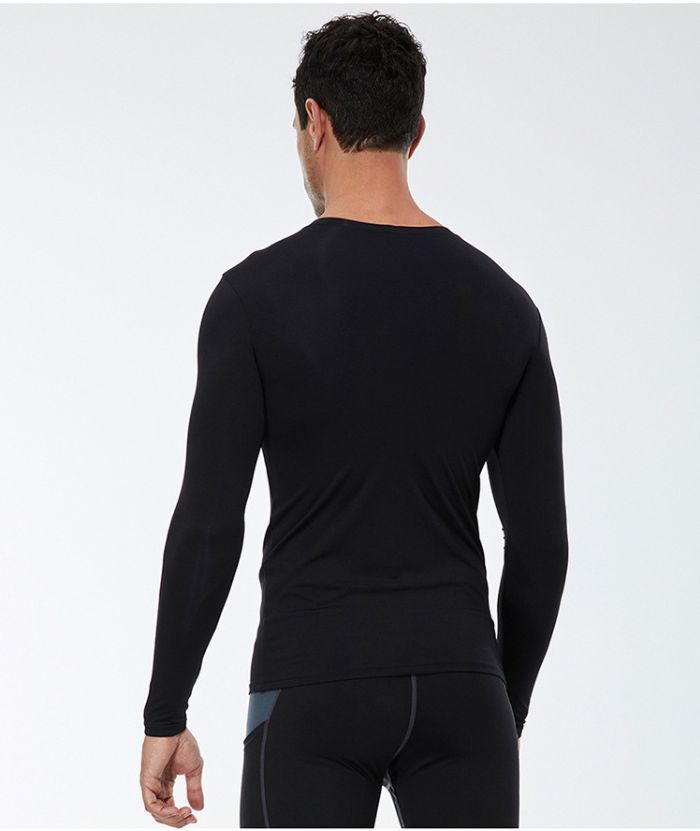 ZITY Men's Long Sleeve Round Neck Compression T-Shirt-DUMLS05951