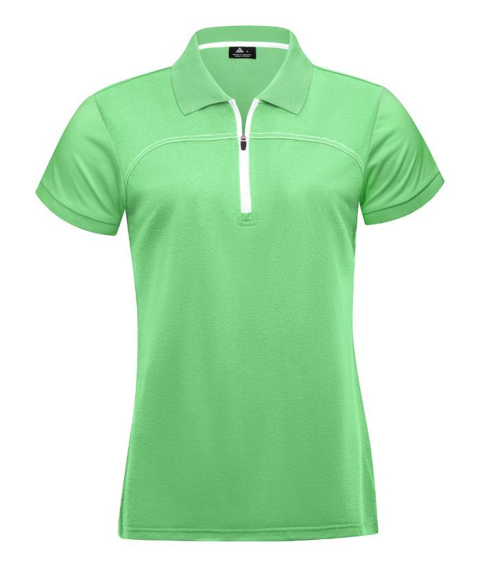 ZITY Women's Quarter Zip Slim Fit Solid Color Polo Shirt-CUWPO01996