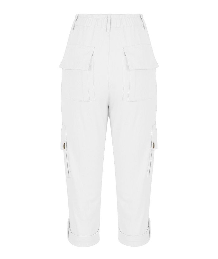 ZITY Women's Solid Color Multi Pocket Three Quarter Pant-DUWCS06170