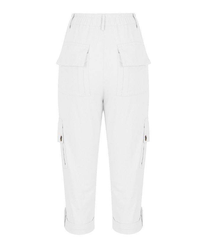 ZITY Women's Solid Color Multi Pocket Three Quarter Pant-DUWCS06170