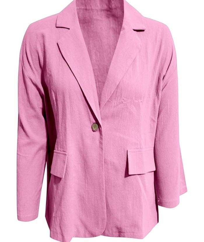 ZITY Women's Solid Color Single Button Thin Coat
