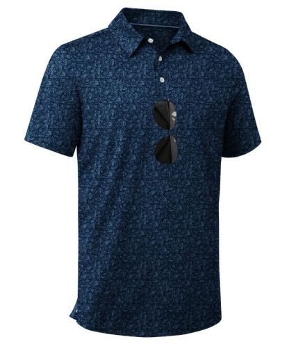 ZITY Men's Button Up Dri Fit Printed Polo Shirt-CUMPO05527