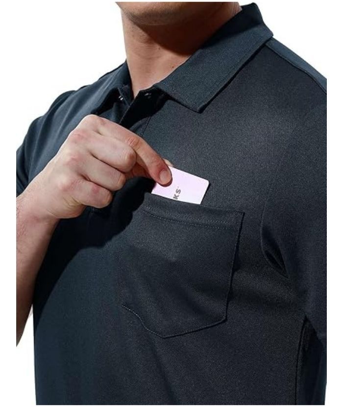 ZITY Men's Button Up Quick Dri Casual Polo Shirt-CEMPO03494