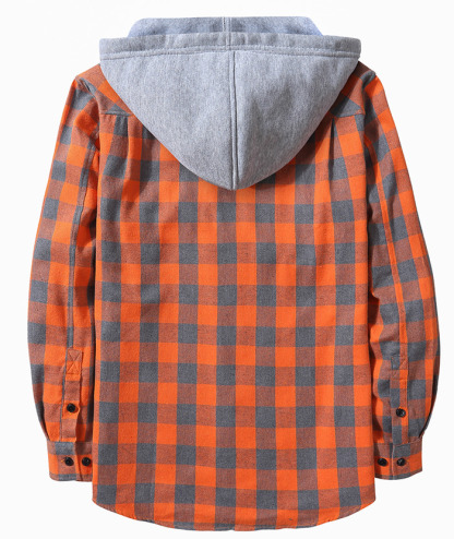 ZITY Men's Plaid Hooded Long Sleeve Button Down Flannel Shirt-ZPK000014 | Zitysports