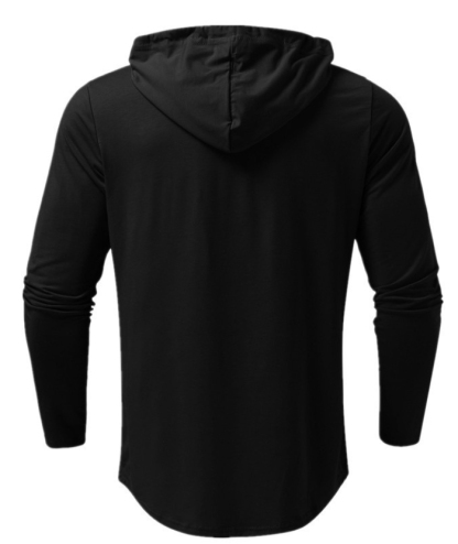 ZITY Men's Lightweight Long Sleeve Button Henley Hoodie-DUMHD04900|Zitysports