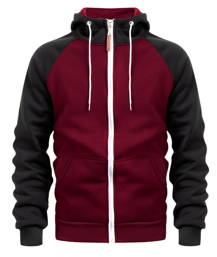ZITY Men's Color Block with Pocket Zip Up Outdoor Hoodie-DUMFH04909|Zitysports