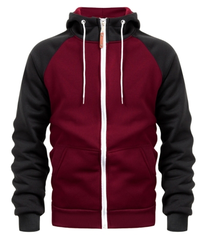 ZITY Men's Color Block with Pocket Zip Up Outdoor Hoodie-DUMFH04909|Zitysports