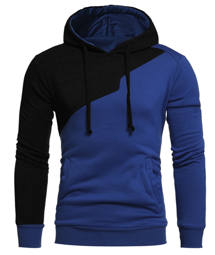 ZITY Men's Long Sleeve Patchwork Color Block Athletic Hoodie-DUMFH04916|Zitysports