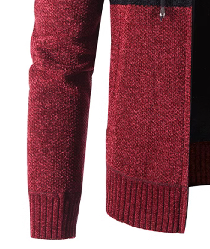 ZITY Men's Knitted Full Zip Slim Fit Warm with Pockets Hoodie-DUMFH05013|Zitysports