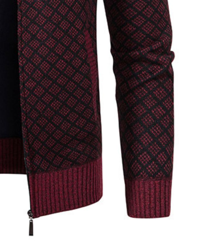 ZITY Men's Knitted Zip-Up Long Sleeve Hoodie-DUMFH05055|Zitysports