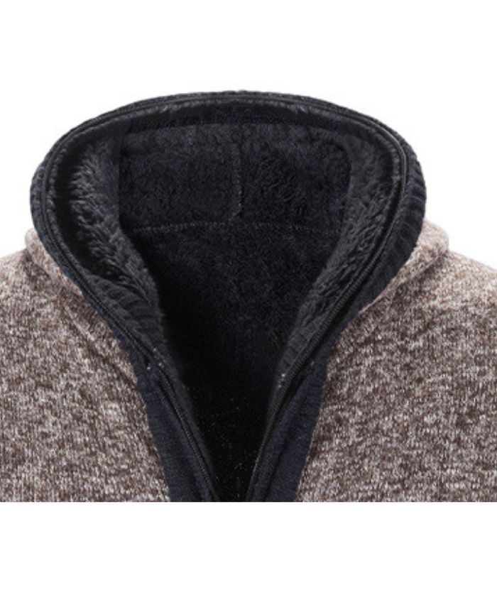 ZITY Men's Knitted Long Sleeve Full Zip Up Plus Size Casual Hoodie-DUMSW05059|Zitysports