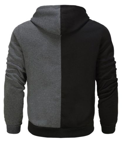 ZITY Men's Contrast Color Hooded Long Sleeve Zip Up Outdoor Hoodie-DUMFH05069|Zitysports